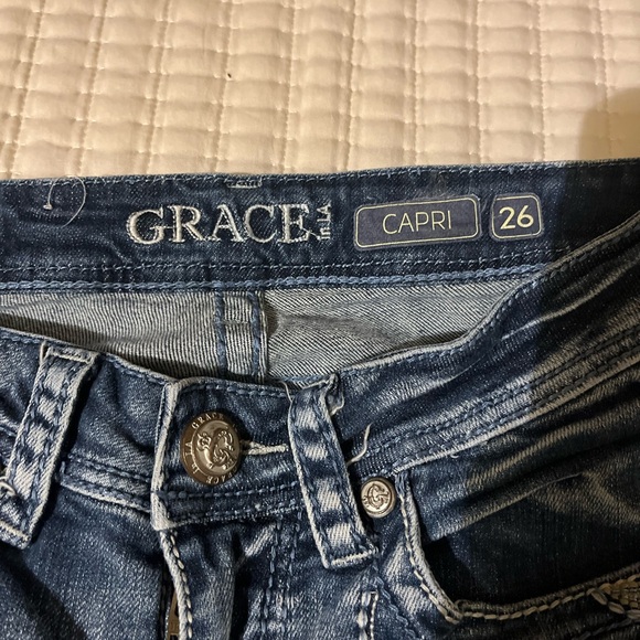 Grace in LA Blue Boot Cut Jeans with Intricate Pocket Design 26 - Picture 4 of 8